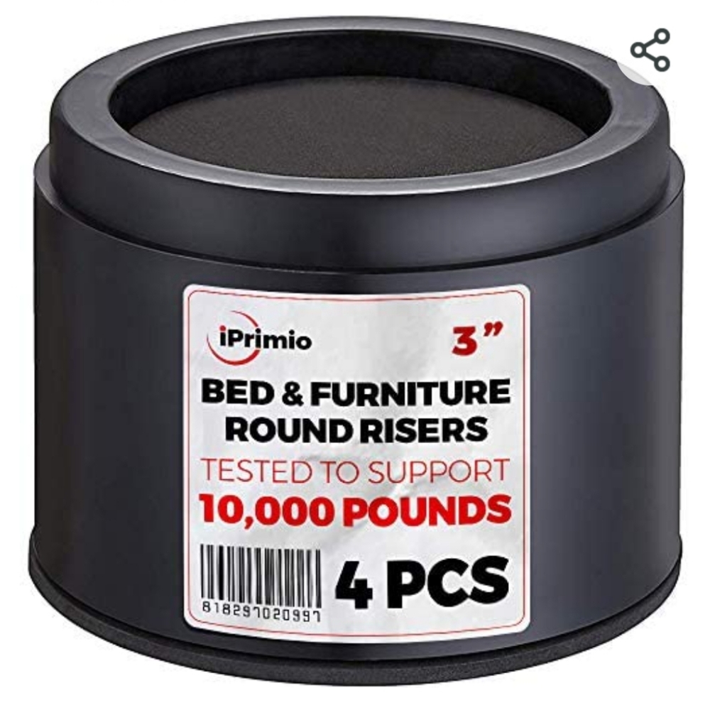Bed or furniture 3 inch lift risers 4 pack in brown